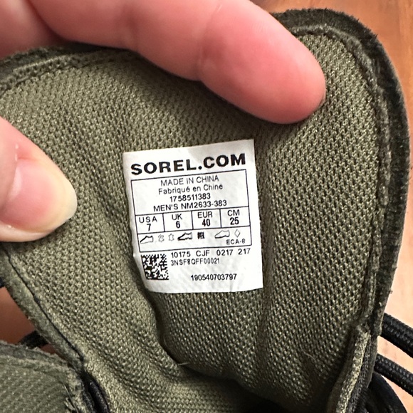 Sorel Olive and Black Lace-Up Boots - Picture 8 of 9